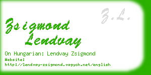 zsigmond lendvay business card